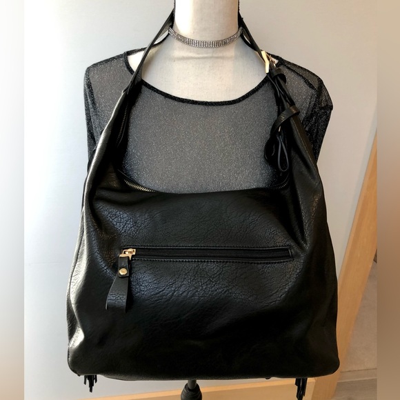 Giovani & Rocci Black Fringed Shoulder Bag - Picture 4 of 12